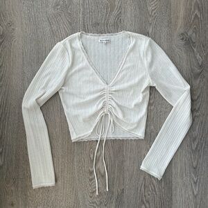 Reformation White Pinch Crop Top XS